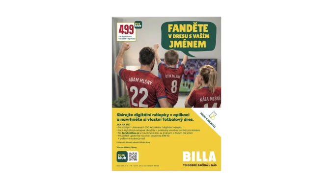 Vytvořte si vlastní fotbalový dres s BILLA